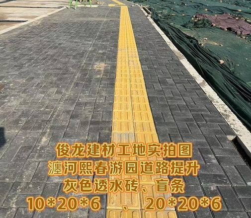 瀍河熙春游園道路提升 （灰色透水磚、盲條）